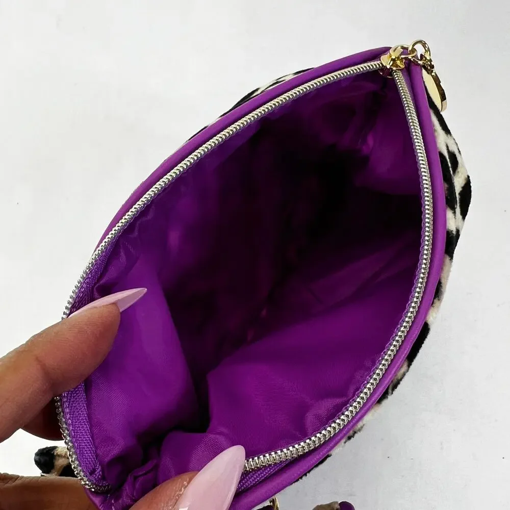 2pc Leaopard Print Dragon Fly Cosmetic Pouches